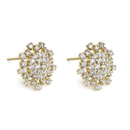 Pendientes Litta Fiore Rosetón Oro Amarillo y Circonitas LEA-201-813-UU
