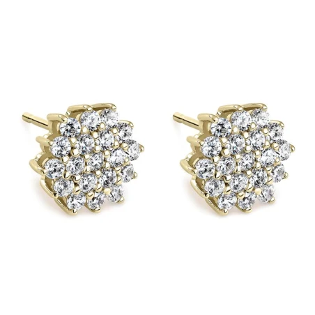 Pendientes Litta Fiore Rosetón Oro Amarillo y Circonitas LEA-201-814-UU