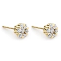 Pendientes Litta Fiore Flor Oro Amarillo y Circonitas LEA-201-815-UU