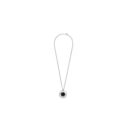 Collar Largo Ciclón Elegance Baño Plata y Cristal Murano Negro 233803-01