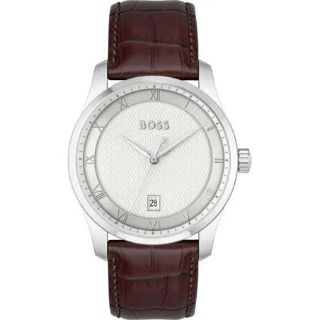 Reloj Boss Principle Hombre Plateado y Negro Analógico 1514114