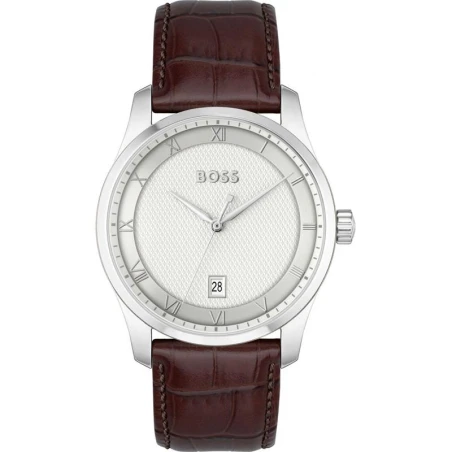 Reloj Boss Principle Hombre Plateado y Negro Analógico 1514114