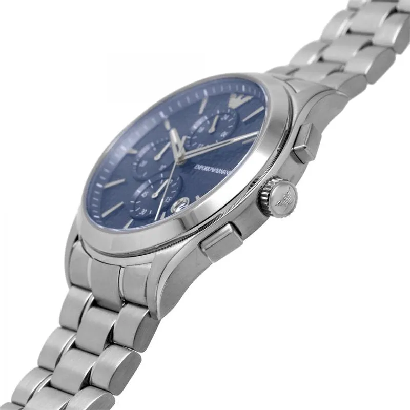 Reloj Emporio Armani Paolo Hombre Plateado y Azul Cronógrafo AR11528
