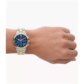Reloj Emporio Armani Paolo Hombre Plateado, Dorado y Azul Cronógrafo AR11579 2