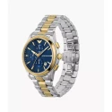 Reloj Emporio Armani Paolo Hombre Plateado, Dorado y Azul Cronógrafo AR11579