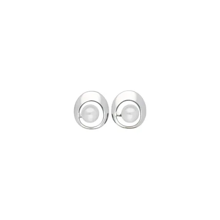 Pendientes Majorica Petra Acero y Perla 10mm 16711.01.A.E00.906.1