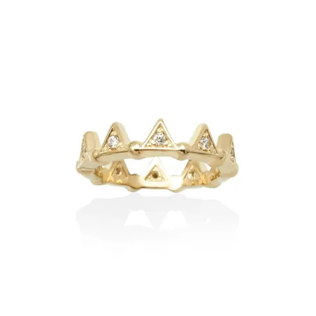 Anillo Marina García Daria Plata Baño Oro y Circonitas Blancas 90875SD