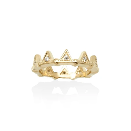 Anillo Marina García Daria Plata Baño Oro y Circonitas Blancas 90875SD