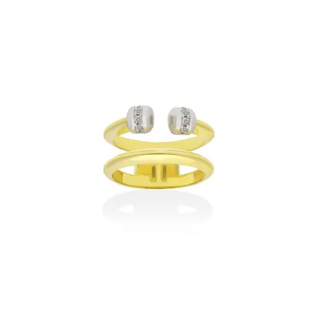 Anillo Marina García Link Plata Baño Oro y Circonitas Blancas 90961SD
