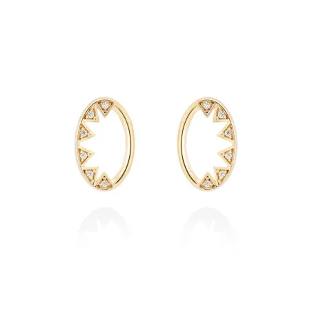 Pendientes Marina García Balance Óvalo Plata Baño Oro y Circonitas 90796PD