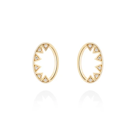 Pendientes Marina García Balance Óvalo Plata Baño Oro y Circonitas 90796PD