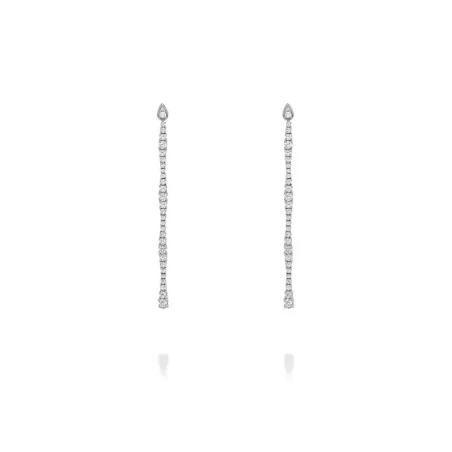Pendientes Marina García Riviere Plata Baño Rodio y Circonitas Blancas 90983PB