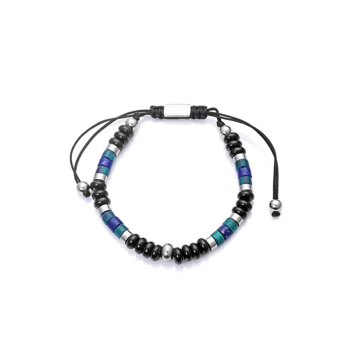 Pulsera Viceroy Fashion Magnum Piedras Naturales, Cordón negro y Acero Inoxidable 14062P09016