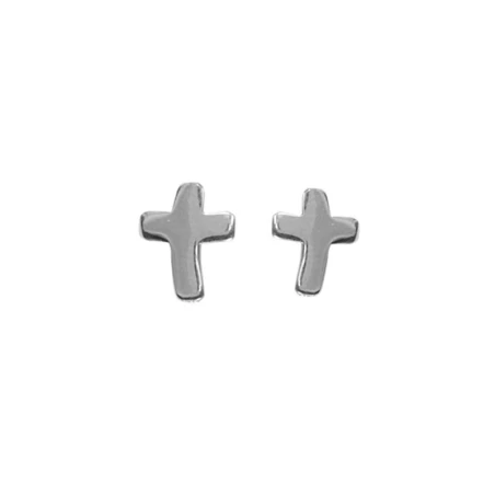 Pendientes arxis Cruz Plata baño en rodio