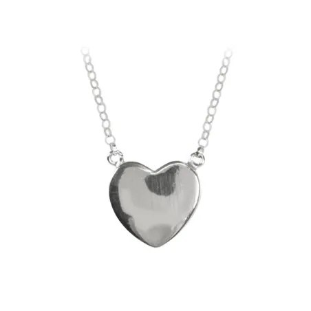 Gargantilla corazón macizo liso plata
