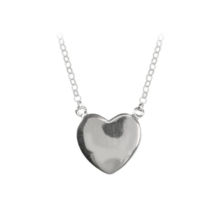Gargantilla corazón macizo liso plata