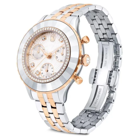 Reloj Swarovski Octea Plateado y Rosado Cronógrafo 5672937
