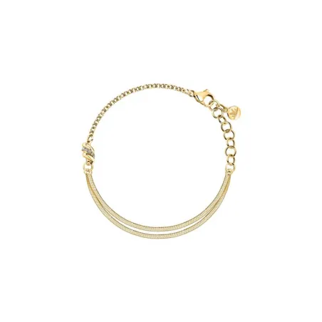 Pulsera Morellato Torchon Acero Baño Oro y Circonitas SAWZ05