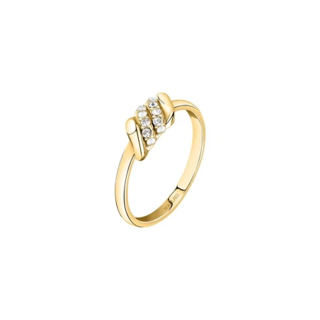 Anillo Morellato Torchon Acero Baño Oro y Circonitas SAWZ13016