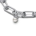 Cupid angel sterling silver mini dangle with treated freshwater cultured pearl