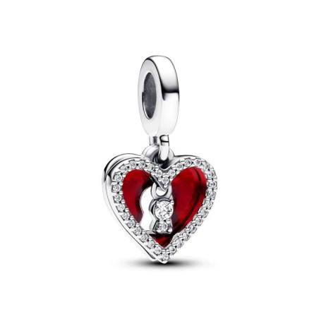 Charm Colgante Pandora Corazón Rojo y Cerradura 793119C01