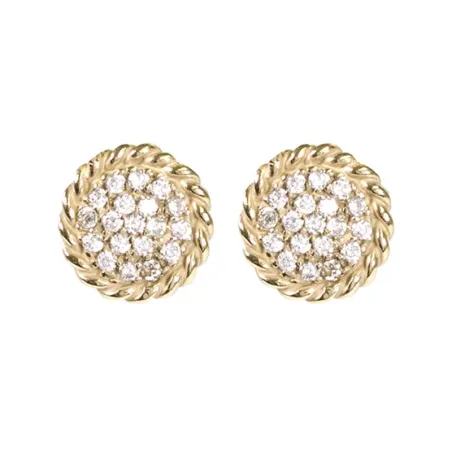 Pendientes plata chapados entorchado pave cierre presión