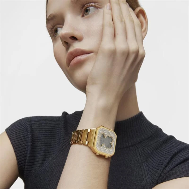 Reloj TOUS Watches D-Bear Digital Dorado y Circonitas Mujer 3000130800