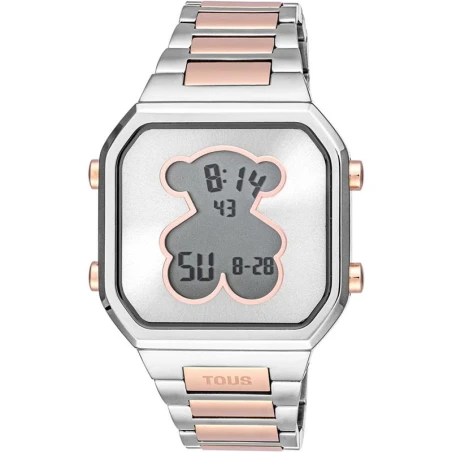 Reloj TOUS D-Bear Platedo y Rosado Digital Mujer 3000134700