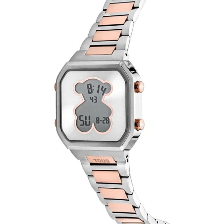 Reloj TOUS D-Bear Platedo y Rosado Digital Mujer 3000134700