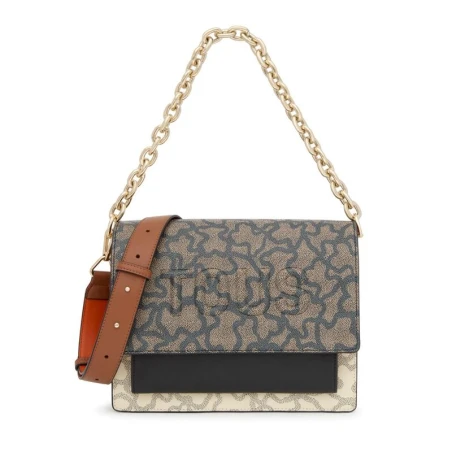 Bolso Bandolera Audree TOUS Kaos Icon Negro y Beige Mediana 2001799554