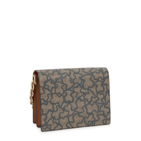 Bolso Bandolera Audree TOUS Kaos Icon Negro y Beige Mediana 2001799554