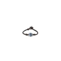 Pulsera UNOde50 Eyeful Cuero Negro, Baño Plata y Cristal Azul PUL2373MARMTL0M