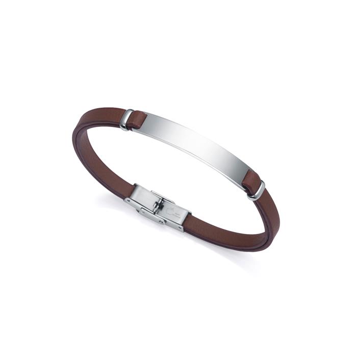 Pulsera Viceroy Fashion Eco Acero Reciclado y Piel Marrón Vegana 75343P01011