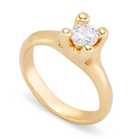 Anillo UNOde50 Cosmos Baño Oro y Circonita Blanca ANI0804BLNORO