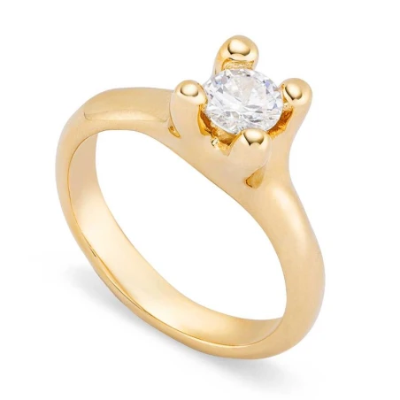 Anillo UNOde50 Cosmos Baño Oro y Circonita Blanca ANI0804BLNORO