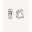 Pendientes Vidal&Vidal Aro Baño Plata y Circonitas Baguette R0964B
