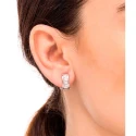 Pendientes Vidal&Vidal Aro Baño Plata y Circonitas Baguette R0964B
