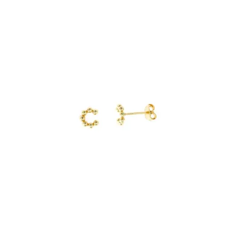 Pendientes Salvatore Herradura Bolitas Plata Baño Oro 213A0444