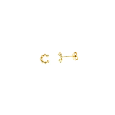 Pendientes Salvatore Herradura Bolitas Plata Baño Oro 213A0444