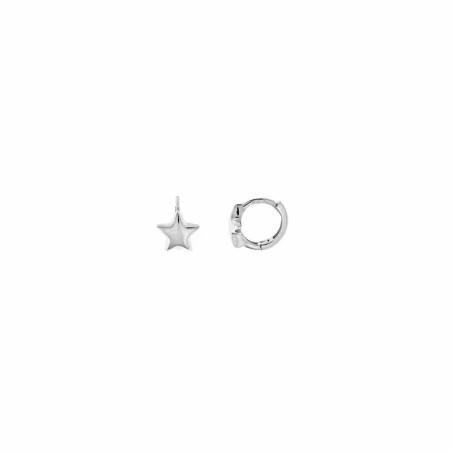 Pendientes Salvatore Aro y Estrella Plata Baño Rodio 213A0421