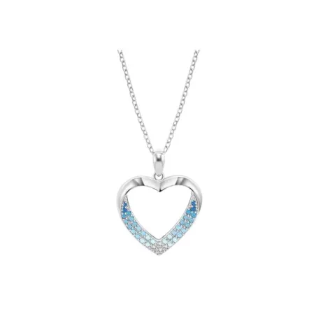 Gargantilla Lotus Silver Colors Corazón Plata y Circonitas azules LP3718-1/1