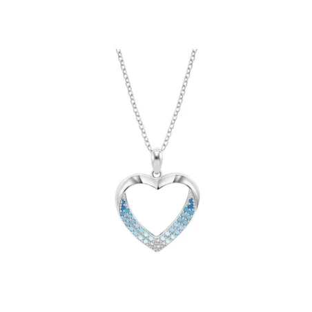 Gargantilla Lotus Silver Colors Corazón Plata y Circonitas azules LP3718-1/1