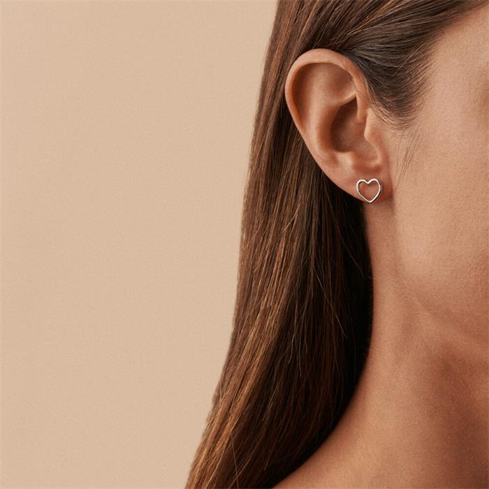 Pendientes Agatha Paris Fielcoeur Corazón Plata Baño Rodio 02321125-050-TU