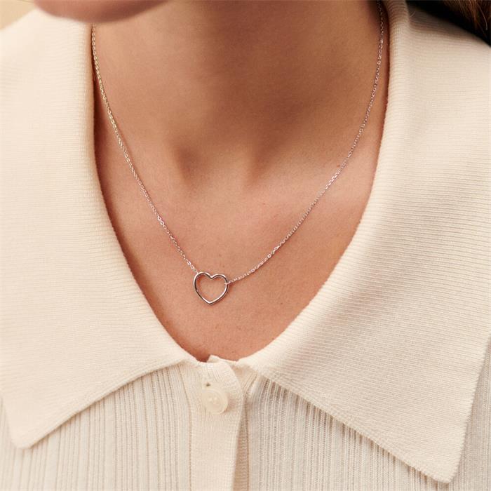 Collar Corto Agatha Paris Filcoeur Corazón Plata Baño Rodio 02620628-050-TU