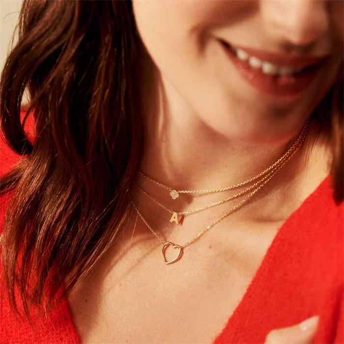 Collar Corto Agatha Paris Filcoeur Corazón Plata Baño Oro 02690197-157-TU