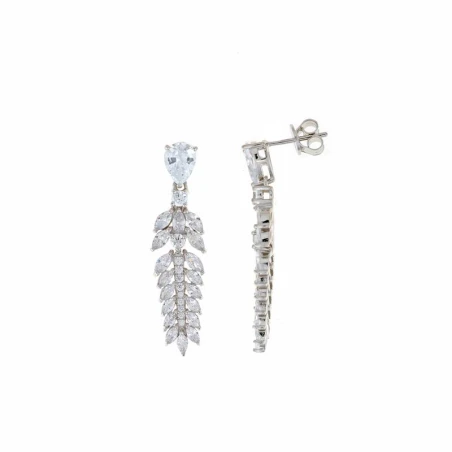 Pendientes Salvatore Mujer Plata Bañada en Rodio y circonitas Blancas 112A0282