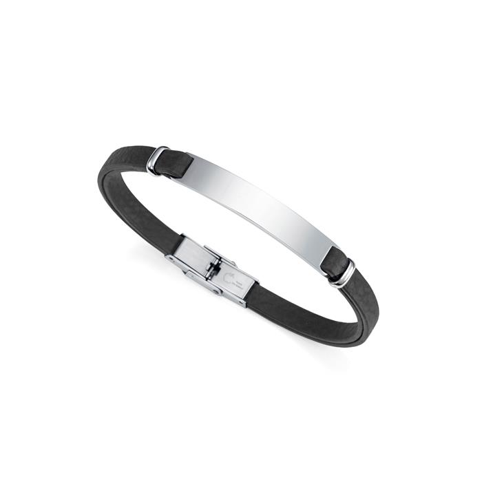 Pulsera Viceroy Fashion Eco Acero Reciclado y Piel Vegana Negra 75343P01010
