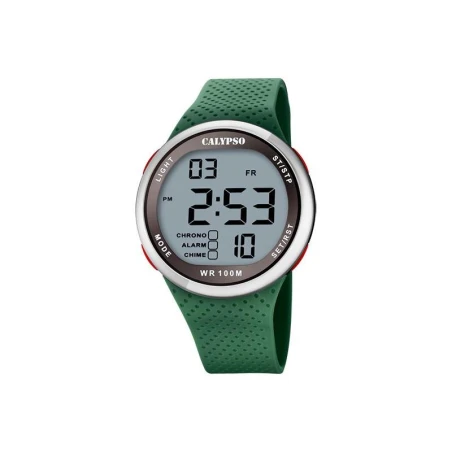 Reloj Calypso Color Splas Verde y Plateado Digital Hombre K5785/5