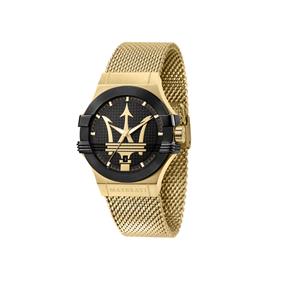 POTENZA 42MM 3H BLACK DIAL MESH BR YG 2