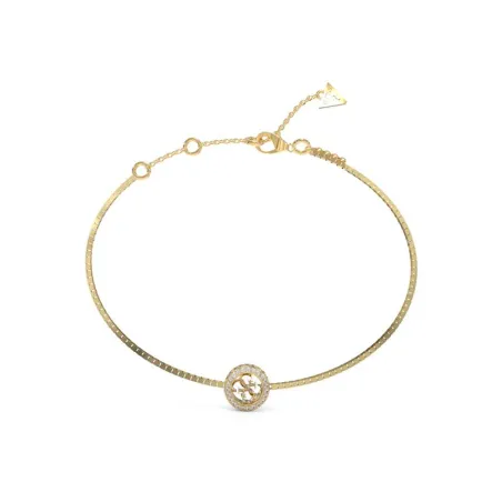 Pulsera Guess 4G Crush Acero Inoxidable Dorado y Cristales Brillantes JUBB04163JWYGS